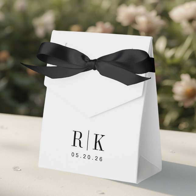 Classic Modern Initials Wedding Favor Box (Creator Uploaded)