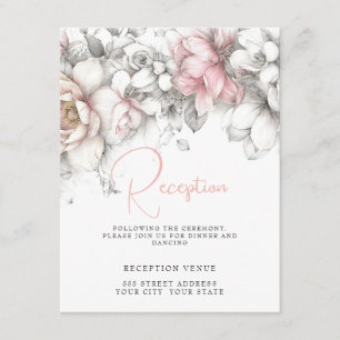 Classic Modern Ivory and Blush Floral Enclosure Card