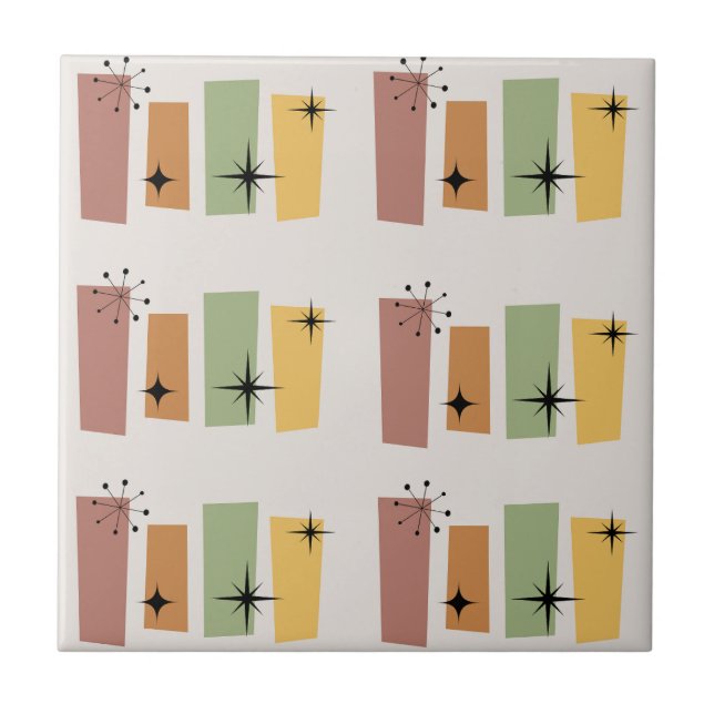 Classic modern midcentury 50s l Starburst Retro Tile (Front)