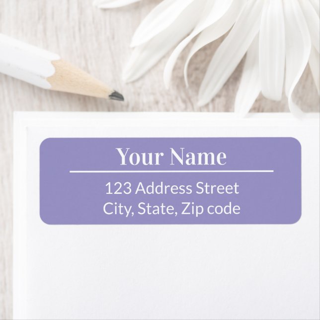 Classic Modern Minimal Light Purple Name Address (En situation)