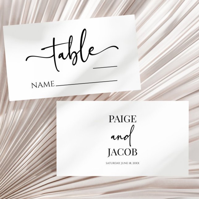 Classic Modern Minimal Minimalist Simple Wedding Place Card (Creator Uploaded)