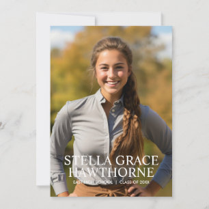 Classic Modern Minimal Photo Graduation Announcement