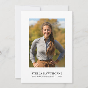 Classic Modern Minimal Photo Graduation Invitation