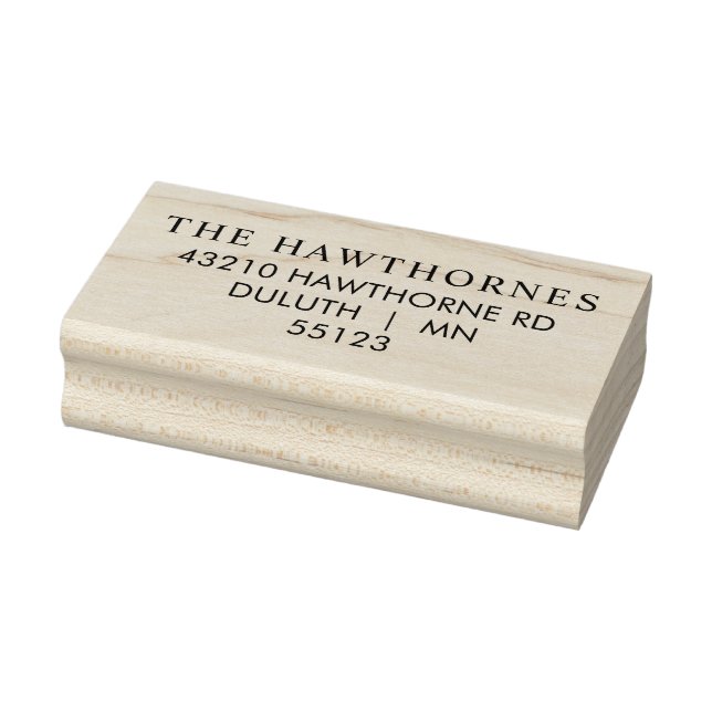 Classic Modern Minimal Return Address  Rubber Stamp (Stamp)