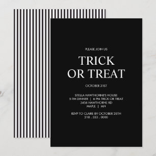 Classic Modern Minimalist Black Halloween Party Invitation