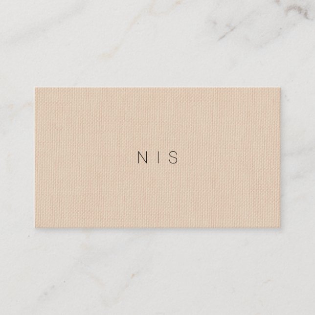 Classic Modern Minimalist Brown Linen Background Business Card (Front)