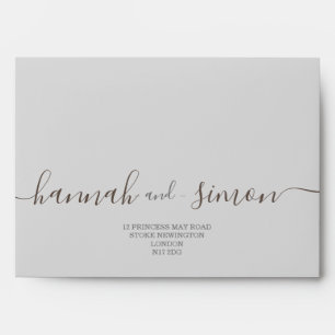 Classic Modern Minimalist Dusty Rose Wedding Envel Envelope