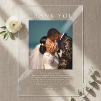 Classic Modern Minimalist Photo Wedding Thank You