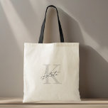 Classic Modern Monogram Bridesmaid Name Tote Bag<br><div class="desc">Custom-designed bridesmaid tote bag featuring classic modern style monogram with custom initial and name.</div>