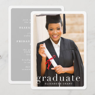 Classic Modern Photo Graduation Announcement