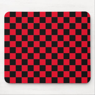 Classic Modern Red and Black chequered pattern Mouse Pad