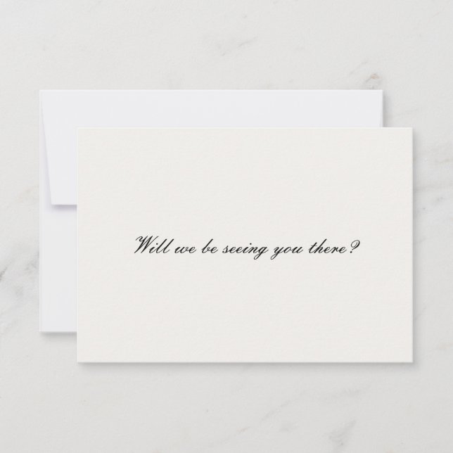 Classic Modern Script Wedding RSVP Card (Front)