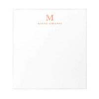 Classic Modern Simple Orange Monogram Initial