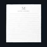 Classic Modern Simple Silver Grey Monogram Lined Notepad<br><div class="desc">Classic Modern Simple Basic Classic Silver Grey Monogram Lined Notepad</div>