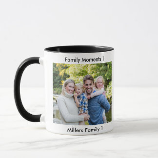Classic Modern Two Photo Minimalist Family Keepsak Mug