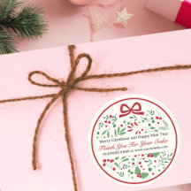 Classic Modern Vintage Red Green Floral 