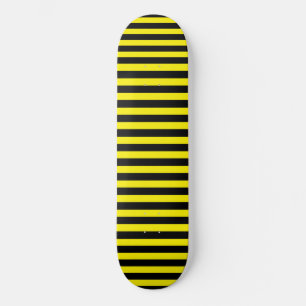 Classic Modern Yellow and Black Stripes Skateboard