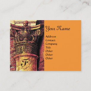 CLASSIC MONOGRAM 2 bright red yellow Business Card