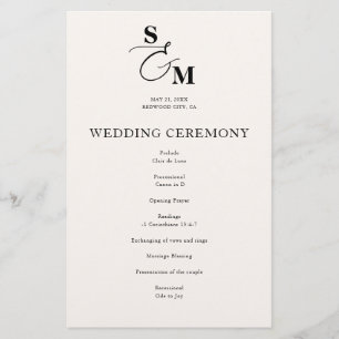 Classic Monogram Ampersand Wedding Program