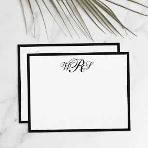 Classic Monogram Black and White Card