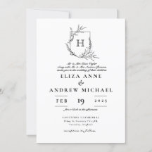 Classic Monogram Black and White Wedding