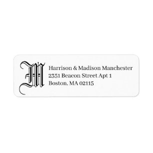 Classic Monogram black white custom elegant return