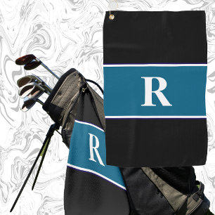Classic monogram block colours gift for golfer golf towel