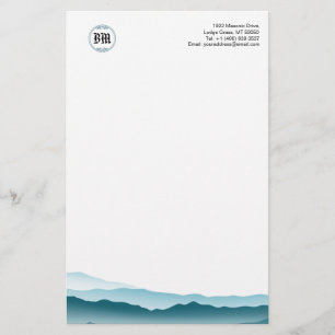 Classic Monogram Blue Mountain View Business Paper