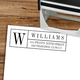Classic Monogram Box Self-Inking Return Address Stamp