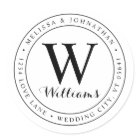 Classic Monogram Circle Return Address Label