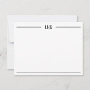 Classic Monogram Double Border Flat Card