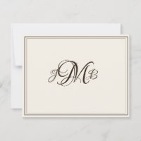 Classic Monogram Ecru & Sepia Flourish Script