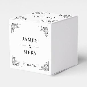Classic Monogram Elegant Border Wedding Favor Box