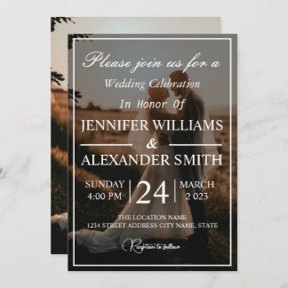  Classic Monogram Elegant Photo Wedding Invitation
