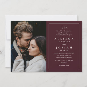 Classic Monogram Elegant Photo Wedding Invitation