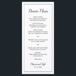 Classic Monogram Elegant Wedding Menu<br><div class="desc">Modern Wedding Menu in minimalist black and white with the header and your names in an elegant script along with your menu surrounded by a thin border. The backside has your monogram at the bottom. The fonts and border may be changed to any colour you wish by clicking the "customize"...</div>