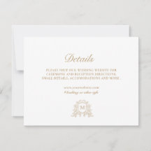 Classic Monogram Gold and White Enclosure Card