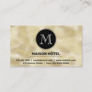 Classic Monogram   Gold Foil Shimmer Business Card