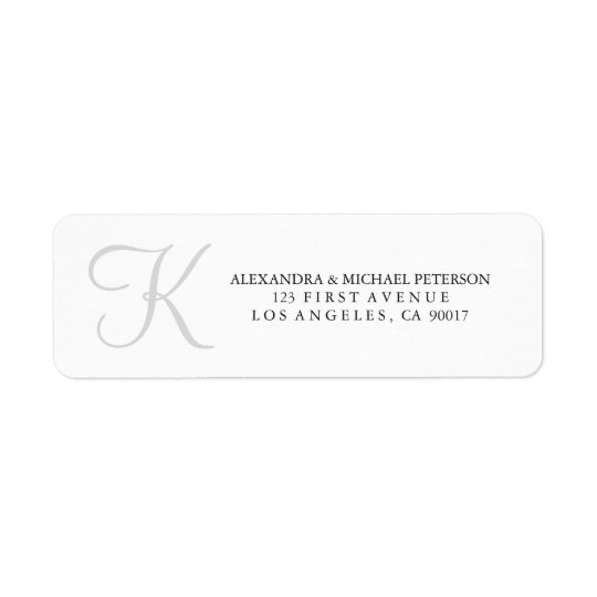 Classic Monogram in Grey Return Address Label