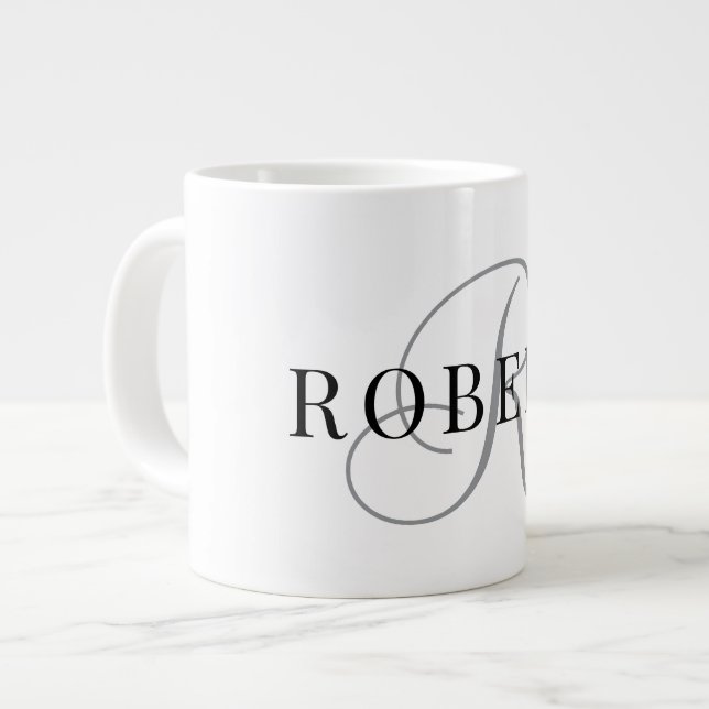 Classic Monogram Initial Name Large Coffee Mug (Front Left)