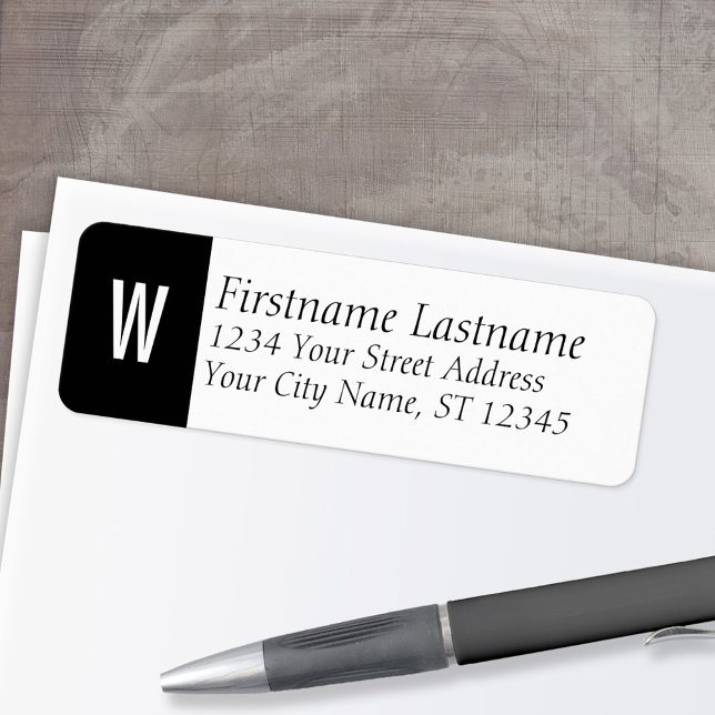 Classic Monogram / Initial Return Address (Custom Return Address Labels - Low Minimum)