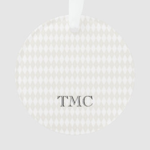 Classic Monogram INITIALS Black White Beige Chic Ornament