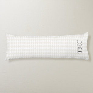Classic Monogram INITIALS Harlequin Diamonds Beige Body Pillow