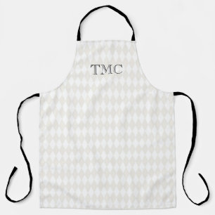Classic Monogram INITIALS  Harlequin Diamonds Chic Apron
