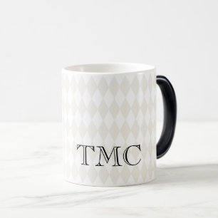 Classic Monogram Initials Harlequin Diamonds Chic Magic Mug