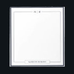 Classic Monogram Navy Blue Border Stationery Notepad<br><div class="desc">Classic Monogram Navy Blue Border Stationery Notepad</div>