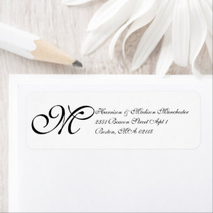 Classic Monogram noir blanc personnalisé élégant c