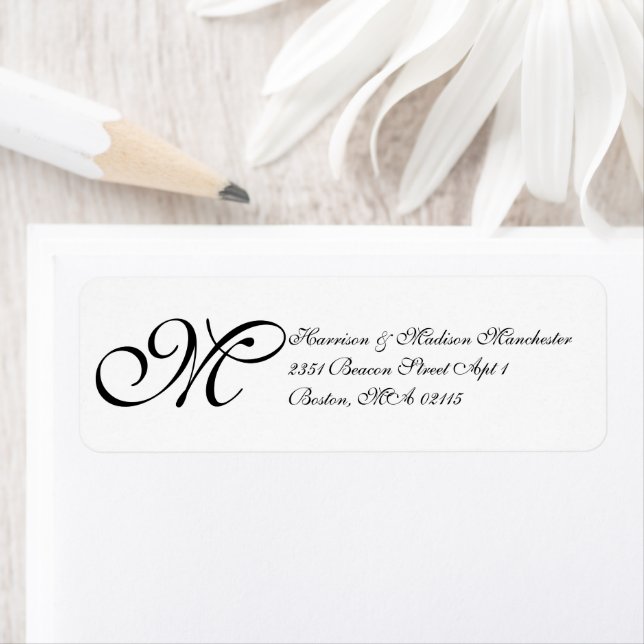 Classic Monogram noir blanc personnalisé élégant c (En situation)