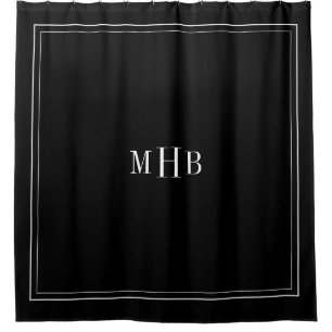 Classic Monogram on Black and White Custom Colour