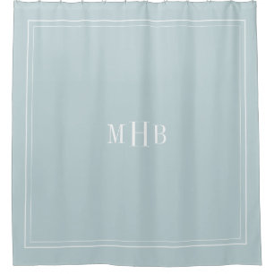Classic Monogram on Light Grey Blue Custom Colour